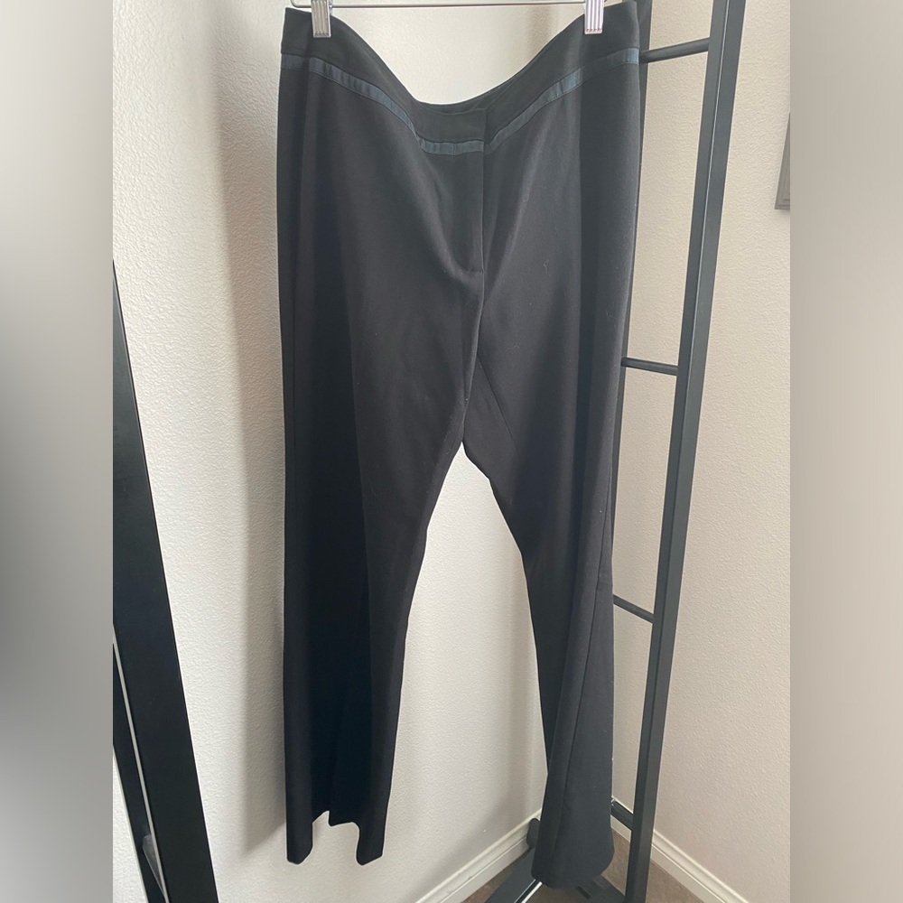 Kenzie Women’s Black Dress Pants Trousers Size 10 Velvet Accent Work Business